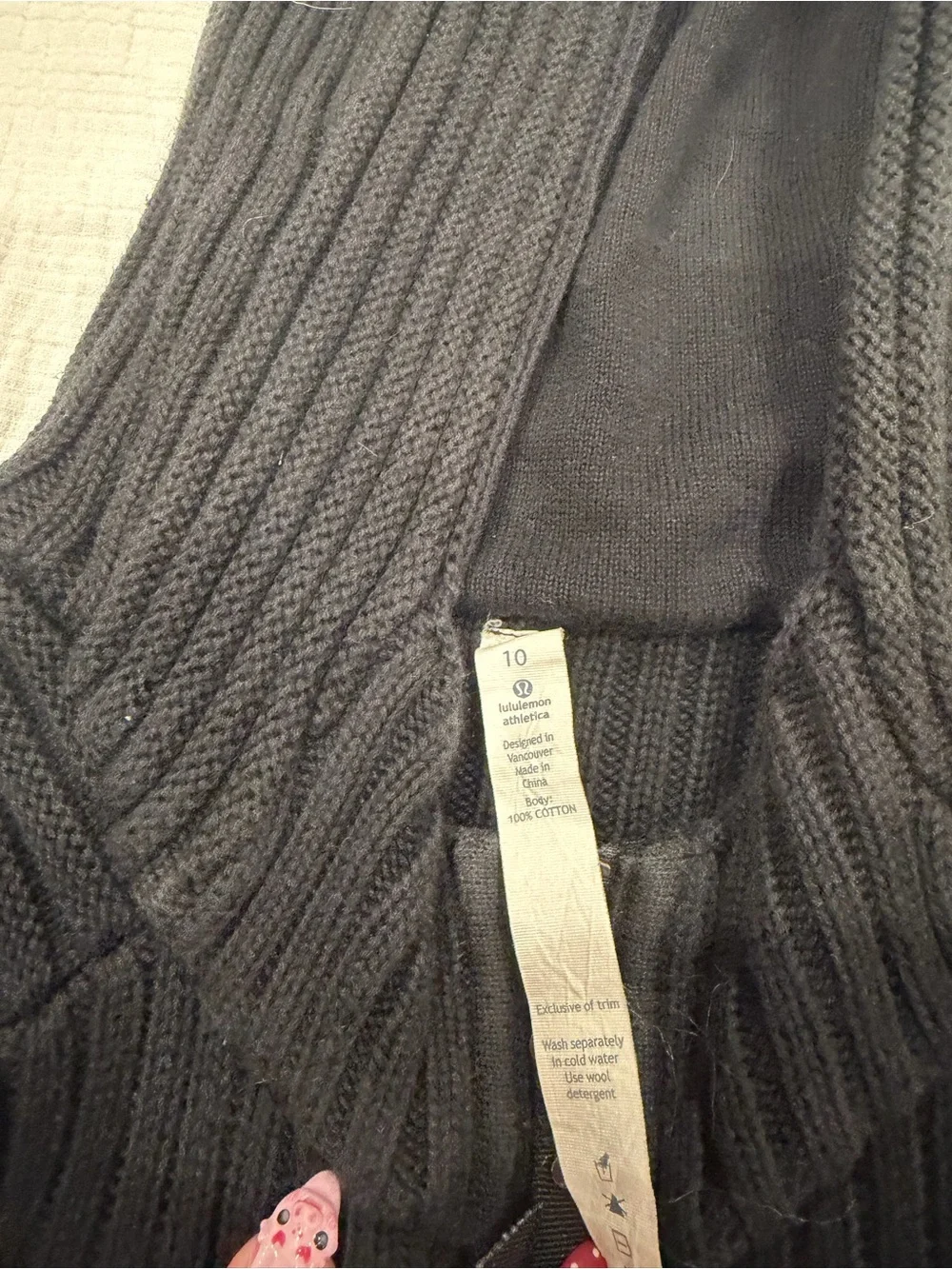 lululemon athletica Black Ribbed Knit Hooded Vest